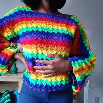 Lili Rainbow Crochet Sweater