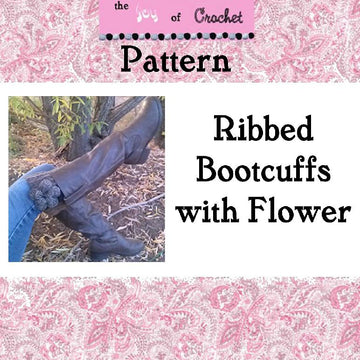 Ribbed Boot Cuffs with Flower