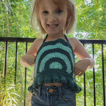 Beginner Crochet Halter Crop Top Pattern Kids Summer Crochet Top PDF Easy Frill Crochet Shirt Fun DIY Crochet Top Pattern