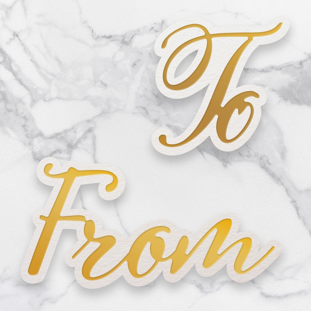 Artdeco Creations Couture Creations Sentiment Mini Dies 2/Pkg - To & From 1.9"X1.9"