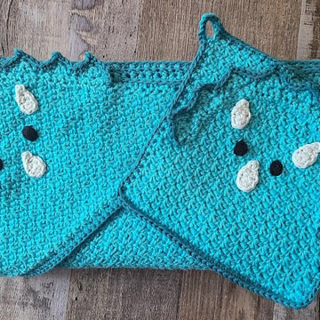 Triceratops Hooded Towel and Matching Washcloth
