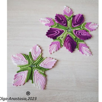 Floral table doily pattern Irish crochet lace