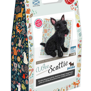 The Crafty Kit Company Dinky Dogs Scottie Dog Needle Felting Kit - 190 x 290 x 94mm