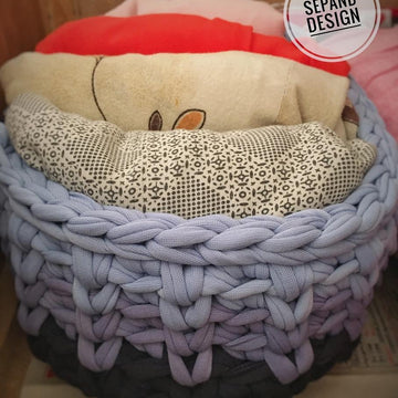 Zpagetti (t shirt) yarn basket- Oval base