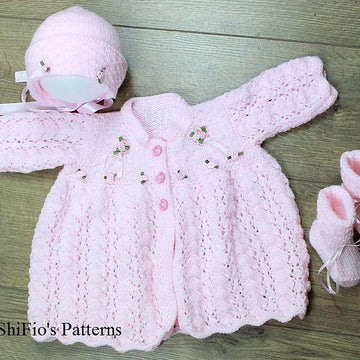212-Diana Baby Matinee Jacket Knitting Pattern UK & USA Terms #212