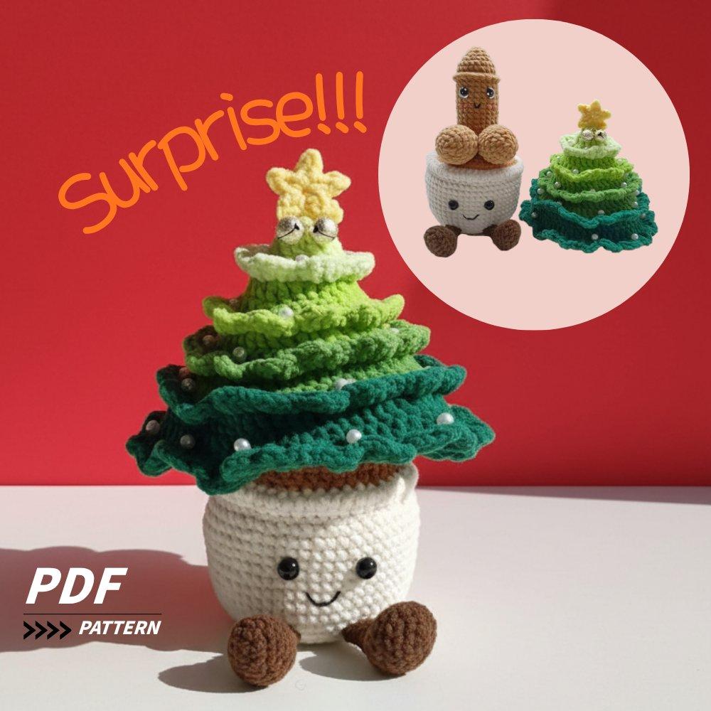 Surprise Christmas Weenie, Crochet Pattern Christmas Tree