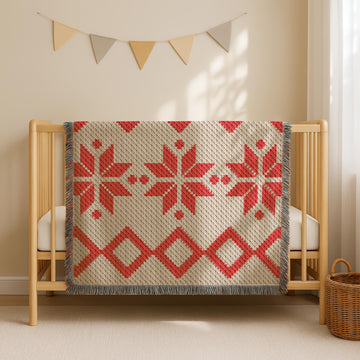 Christmas Blanket X-Mas Ornament Throw Red Graphgan C2C CROCHET PATTERN