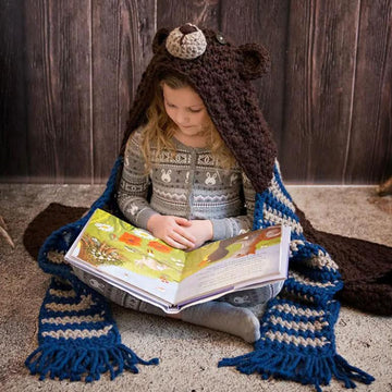 Hooded Woodland Bear Blanket