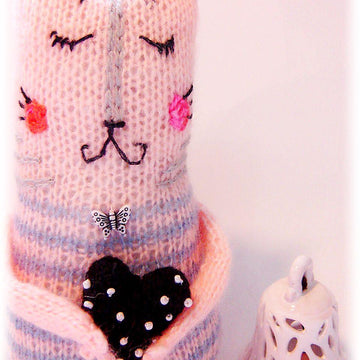 Knitting Pattern -Knit Cat Zen soft toy