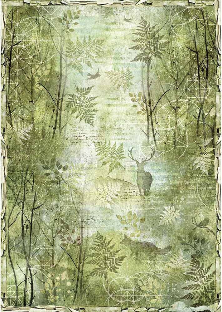 Stamperia Intl Stamperia Rice Paper Sheet A3 - Green Forest