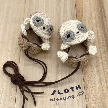 Sloth Preemie / Doll Shoes Tie Sandals by Kittying