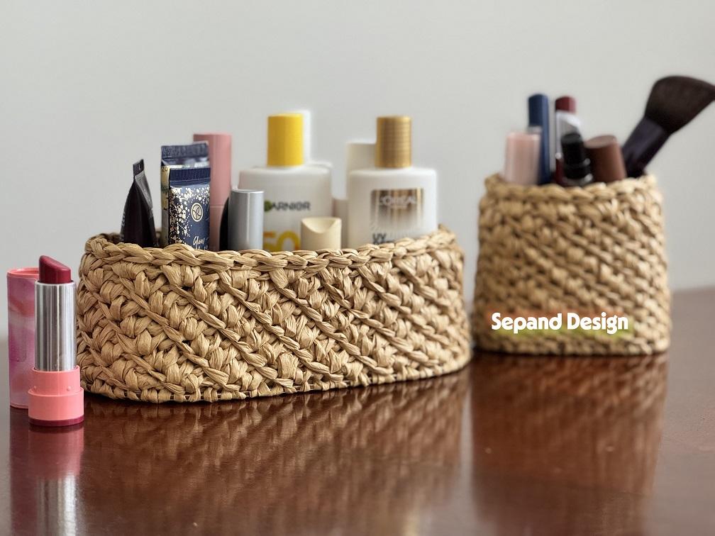 Recycled (t-shirt) yarn basket- 117