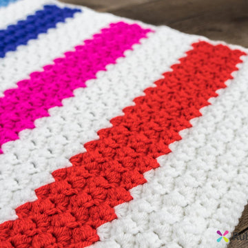 Sassy Rose Sedge Stitch Crochet Blanket