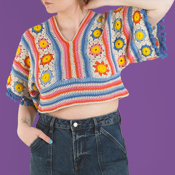 Solaris Crochet Top - Free Pattern for Women in Paintbox Yarns Cotton DK