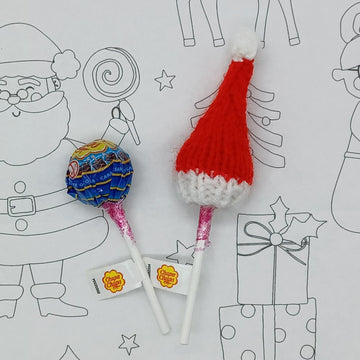 PDF Christmas Lollipop Hat Topper Knitting Pattern Chupa-Chup Sweeties Stocking Filler