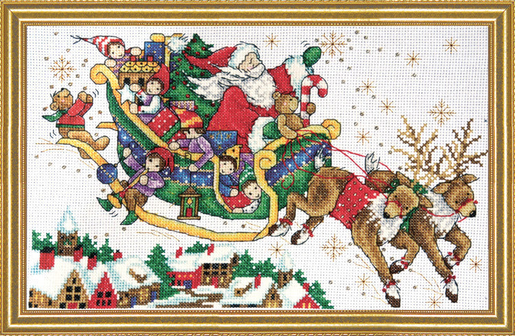 Design Works Christmas Sleigh Cross Stitch Kit - 30.5cm x 20.5cm
