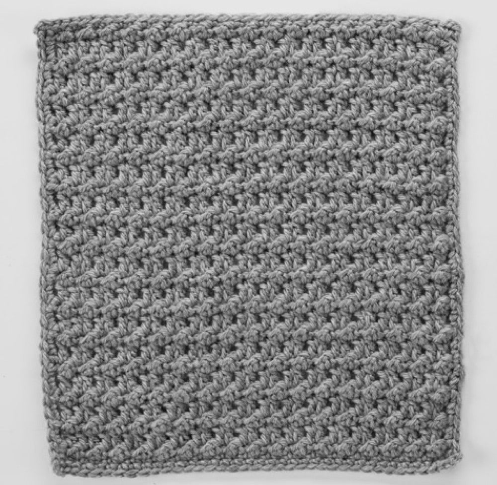 Double Crochet & Slip Stitch Square for Checkerboard Textures Throw in Red Heart Soft Heathers - LW4132-10