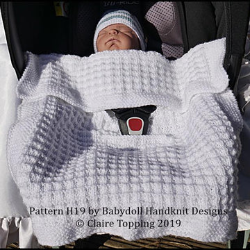 Simple waffle style blanket in two sizes and car seat blanket