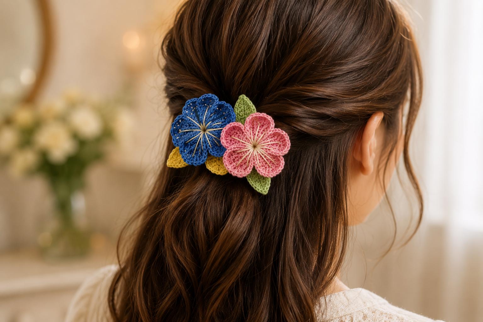 Tunisian Crochet Flower PDF Pattern | Crochet Appliqué with Video Tutorial