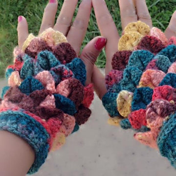 Mermaid Short Fingerless Gloves/Mitts