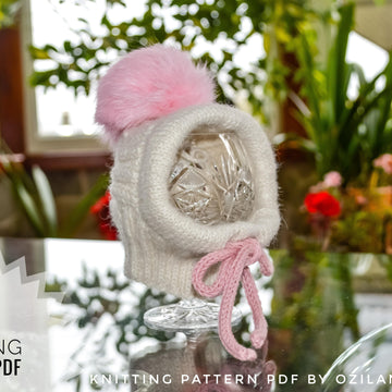 Wool dog hat with pom pom