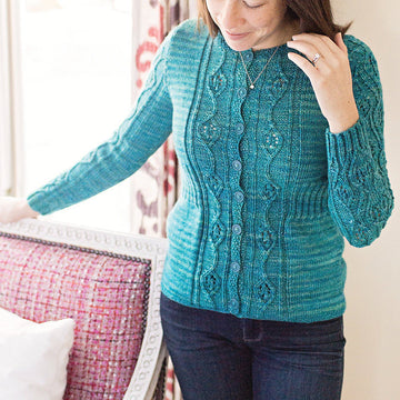Sonder Lace & Cable Cardigan in SweetGeorgia Superwash DK - Downloadable PDF