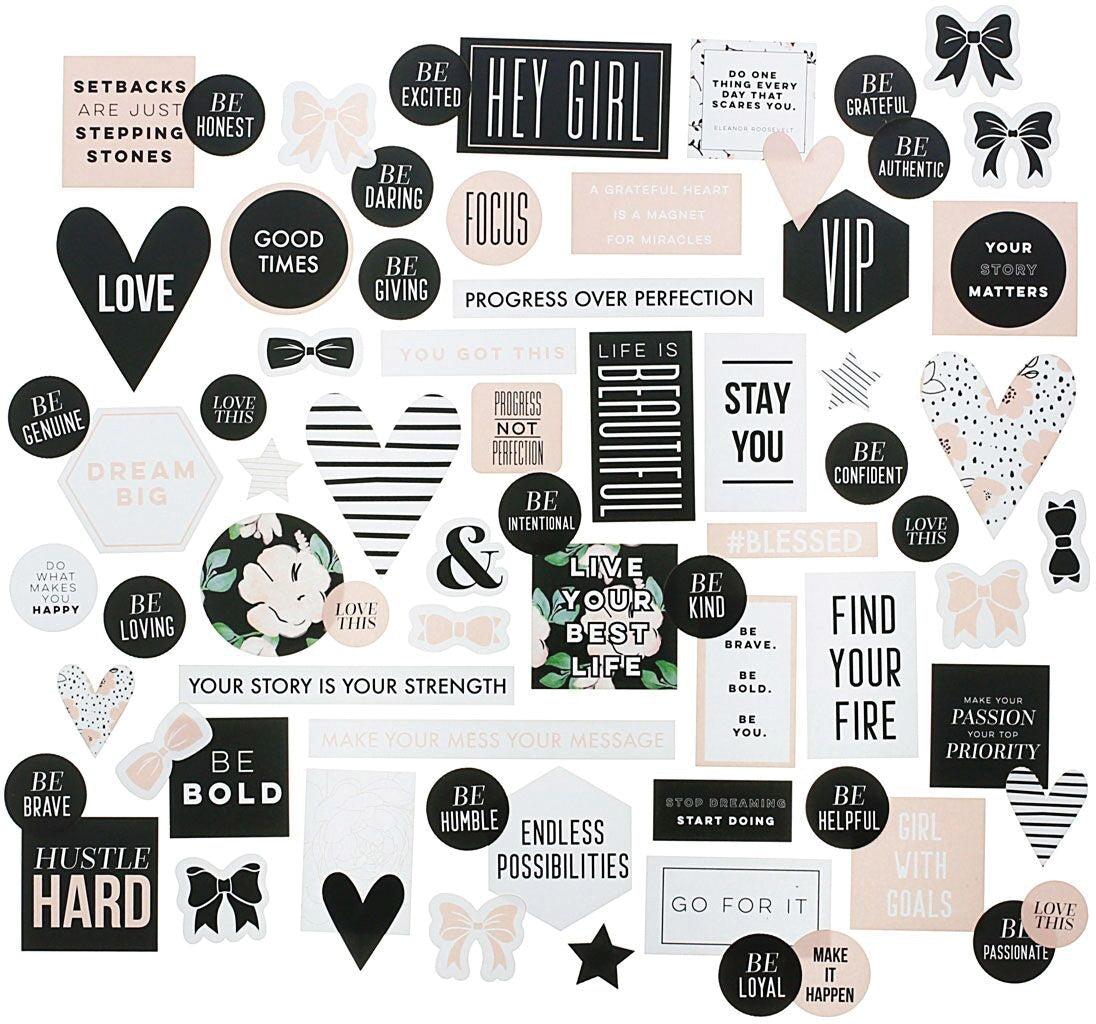 Teresa Collins Die-Cut Ephemera - Positivity, 74/Pkg