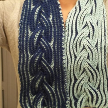 Reversible Braided Cable Scarf