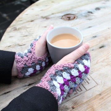 Granny Square Fingerless Gloves