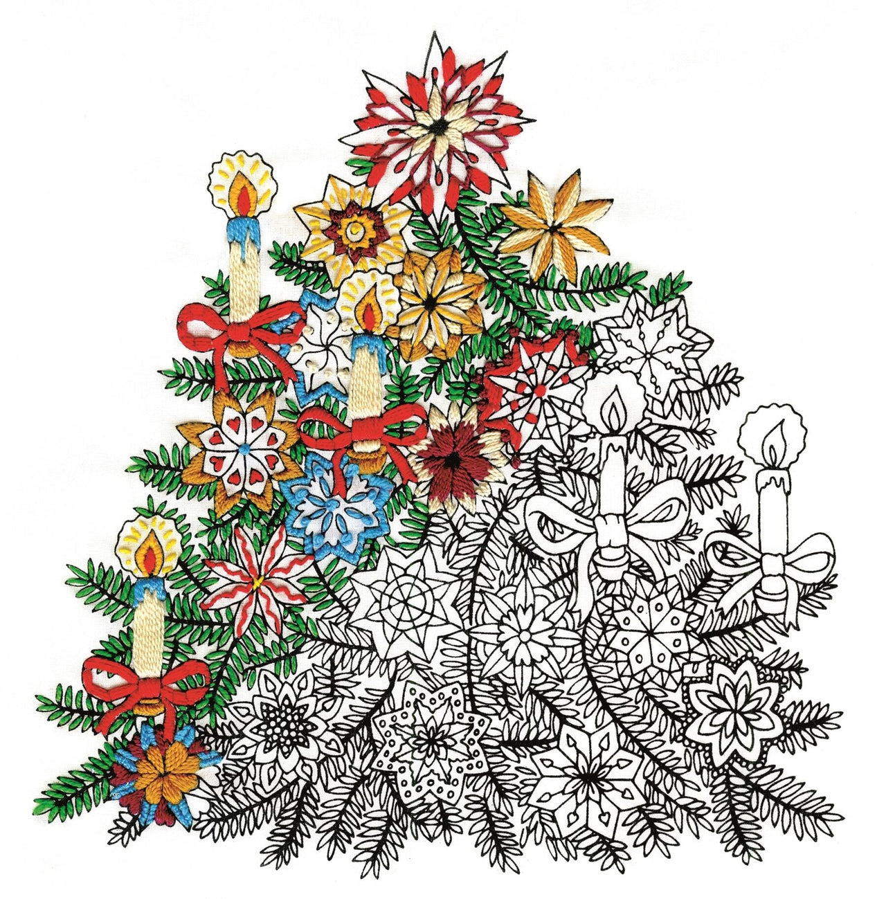 Design Works Zenbroidery Christmas Tree Cotton Fabric