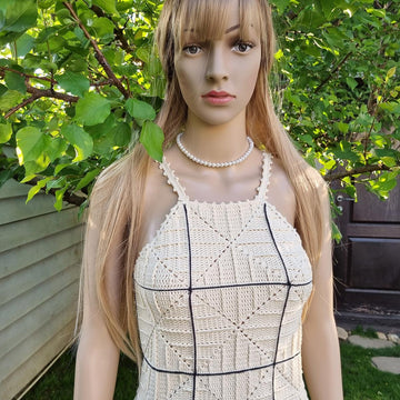 Crochet dress for summer with granny squares