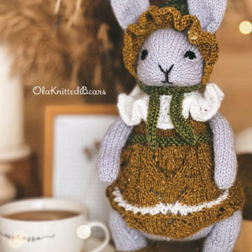 Knitting Toy Clothes Pattern - Snowdrop Outfit for Bunny