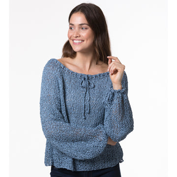 Haze Off-Shoulder Top - Knitting Pattern for Women in Tahki Yarns Ripple