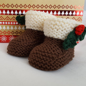 Christmas Pudding Booties