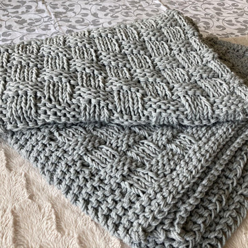 Chunky Basket Weave Blanket / Throw