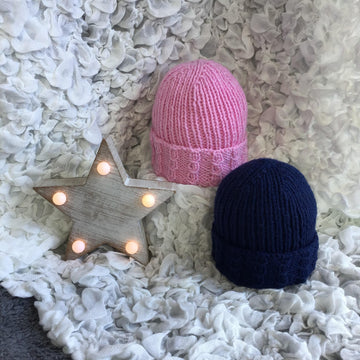 Premature to newborn baby mock cable hat in 4 sizes