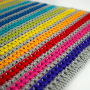 Rainbow Even Moss Crochet Stitch