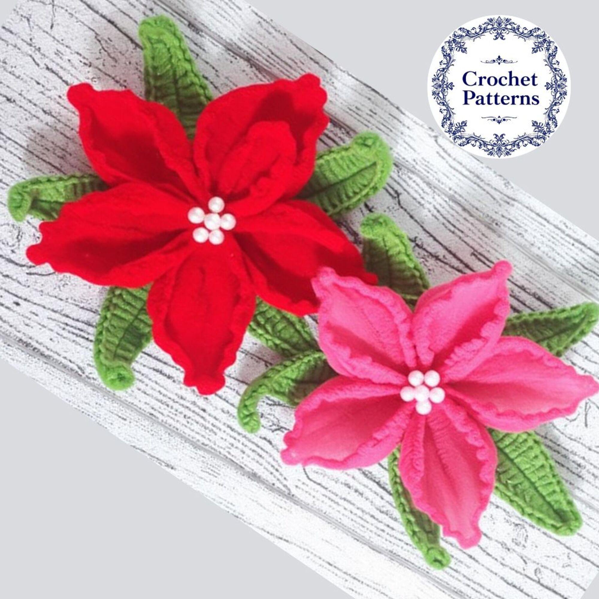Crochet Poinsettia Pattern: Christmas Flower Ornament (PDF Pattern)
