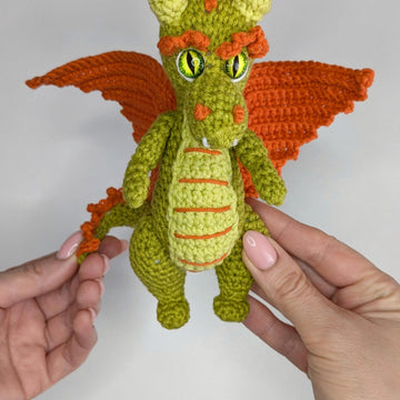 Gustav the Dragon crochet pattern, amigurumi dragon pattern