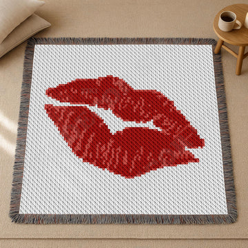 C2C Kiss My Lips Blanket Sexy Hug Graphghan Valentine's Day Throw CROCHET PATTERN
