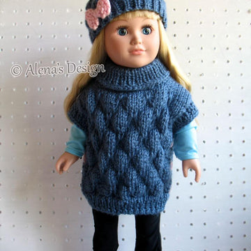 Slouchy Bow Hat & Pullover Poncho