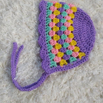 Granny Stripes Baby Bonnet