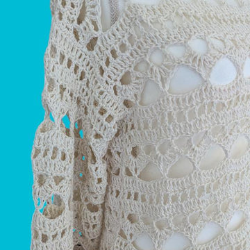 The Seaside Serenity Crochet Lace Pullover