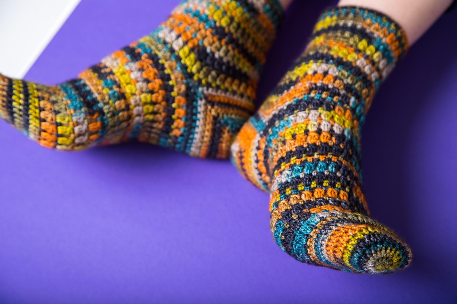 Autumn vibes crochet socks