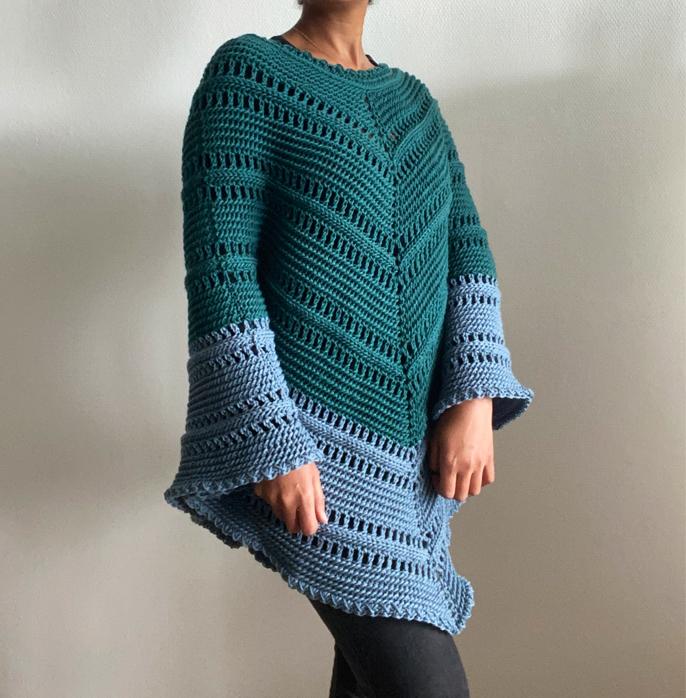 Crochet poncho pattern: crochet poncho, crochet slipover, crochet pattern  PDF
