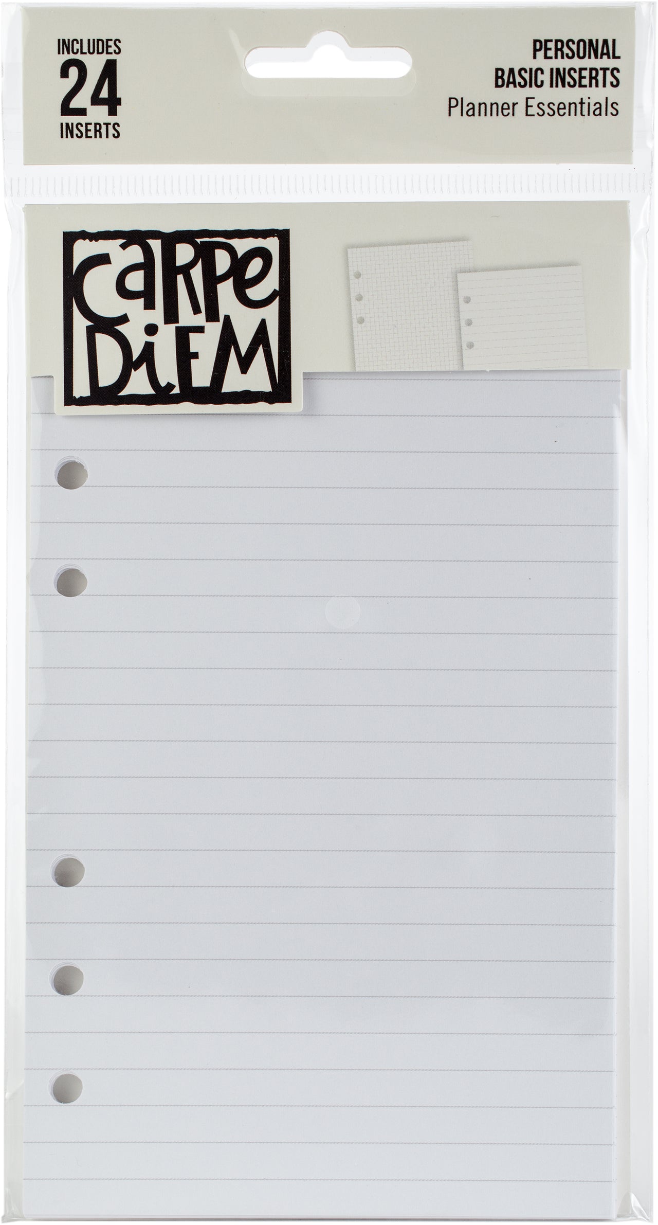 Carpe Diem Personal Planner Double-Sided Inserts 24/Pkg - Basic, 12 Grid/12 Lined