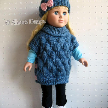 Slouchy Bow Hat & Pullover Poncho