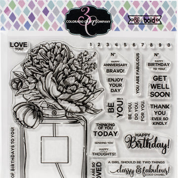 Colorado Craft Company Clear Stamps 6"X6" - Perfume Bouquet-Big & Bold