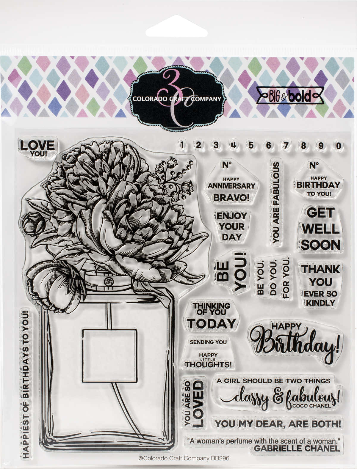 Colorado Craft Company Clear Stamps 6"X6" - Perfume Bouquet-Big & Bold