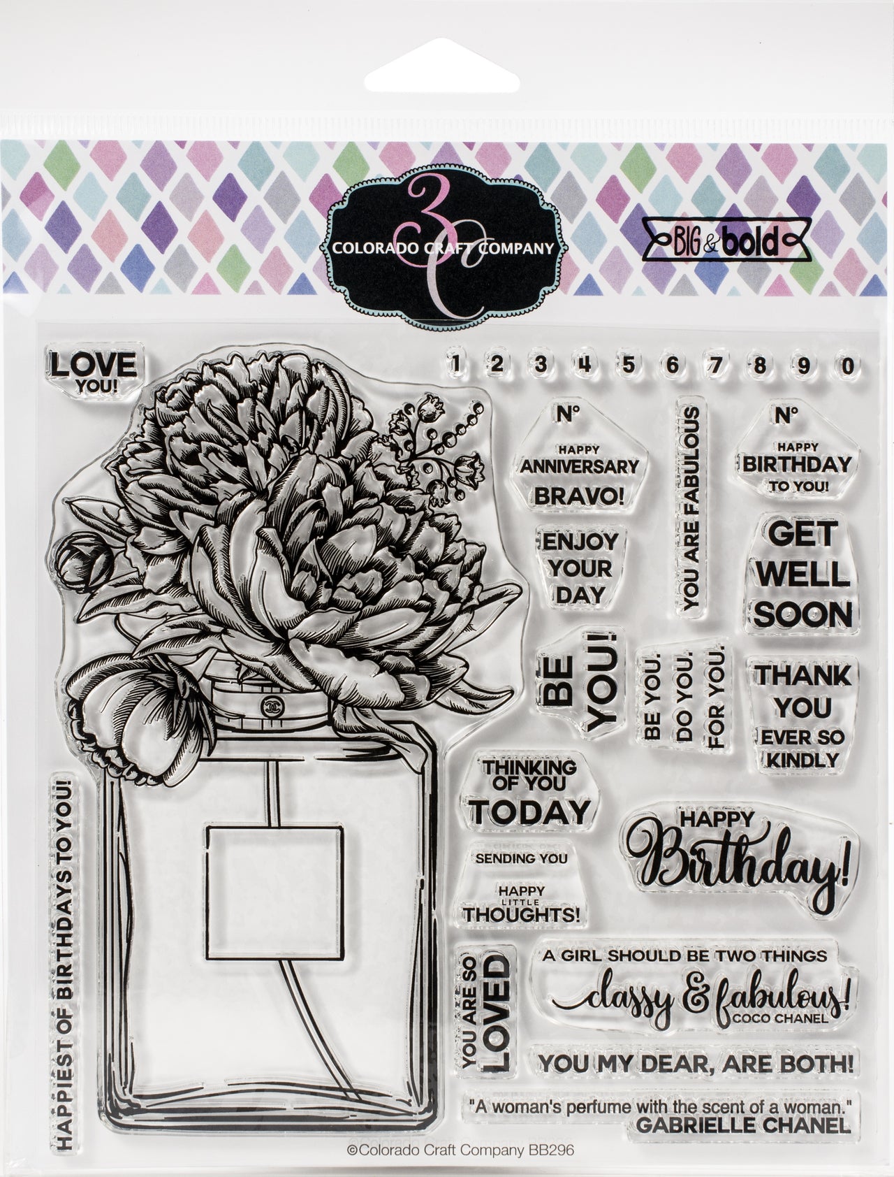 Colorado Craft Company Clear Stamps 6"X6" - Perfume Bouquet-Big & Bold